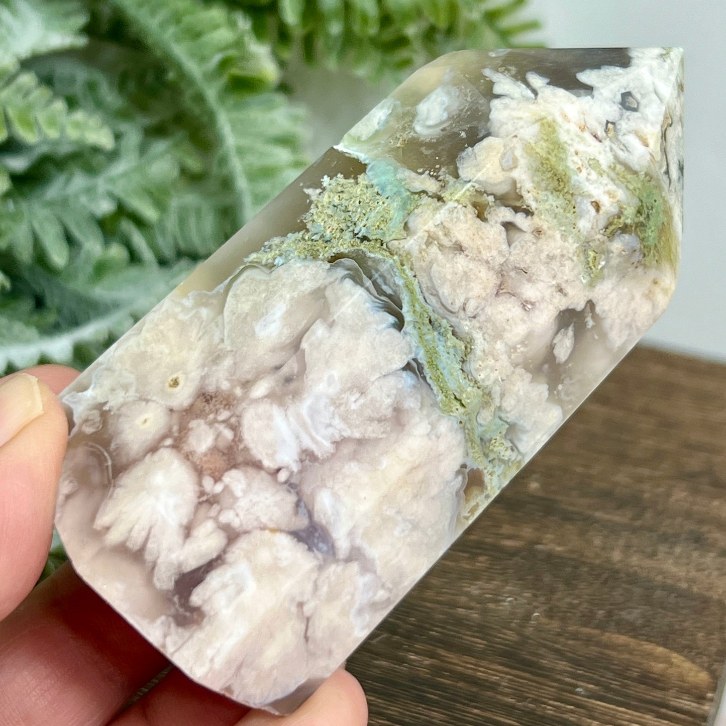 Flower Agate Tower Healing Crystal Generator 171g 82mm