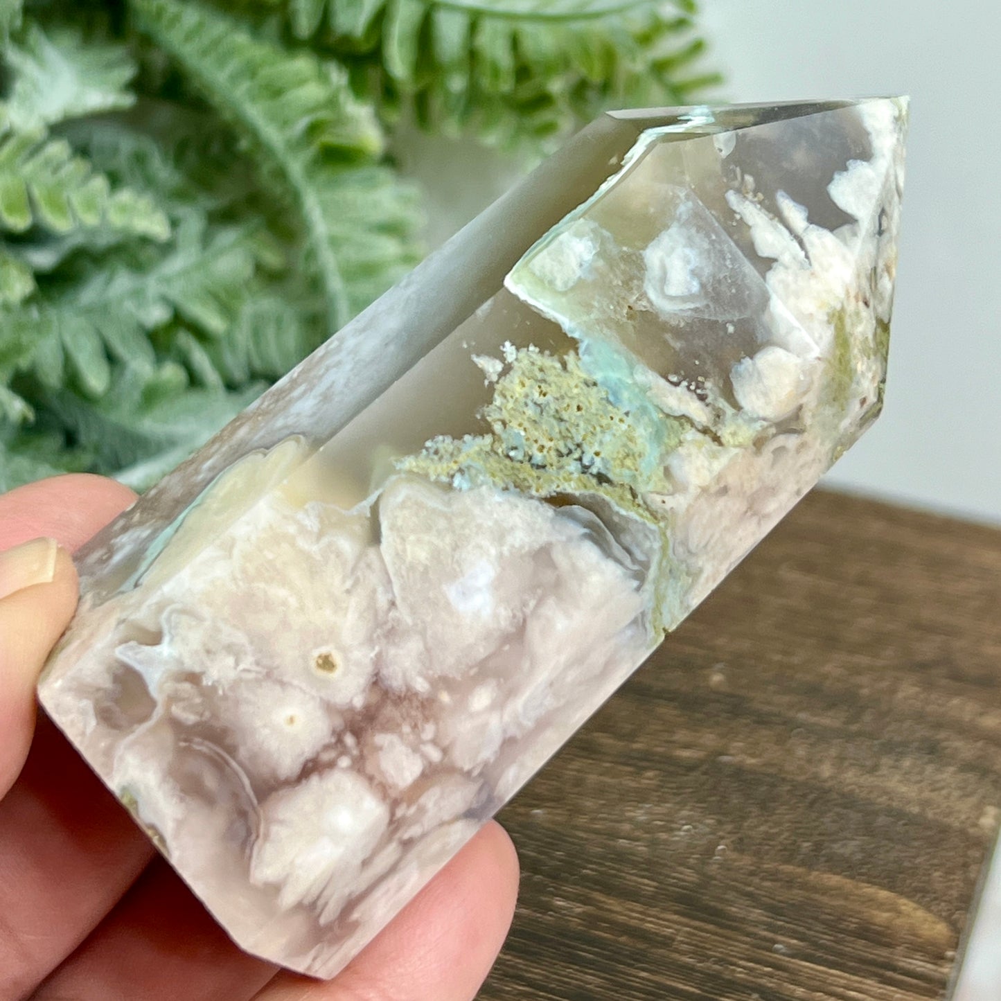 Flower Agate Tower Healing Crystal Generator 171g 82mm