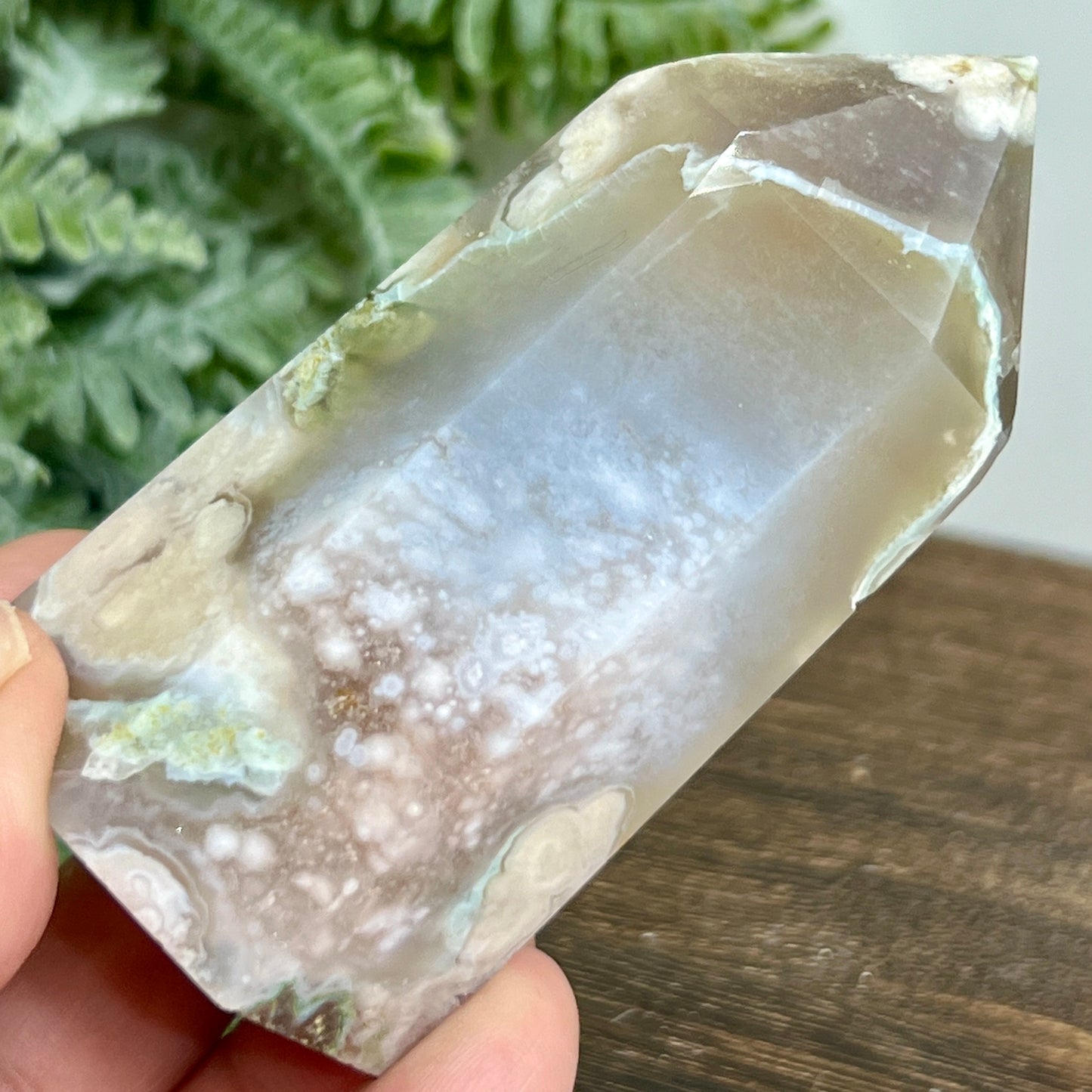 Flower Agate Tower Healing Crystal Generator 171g 82mm