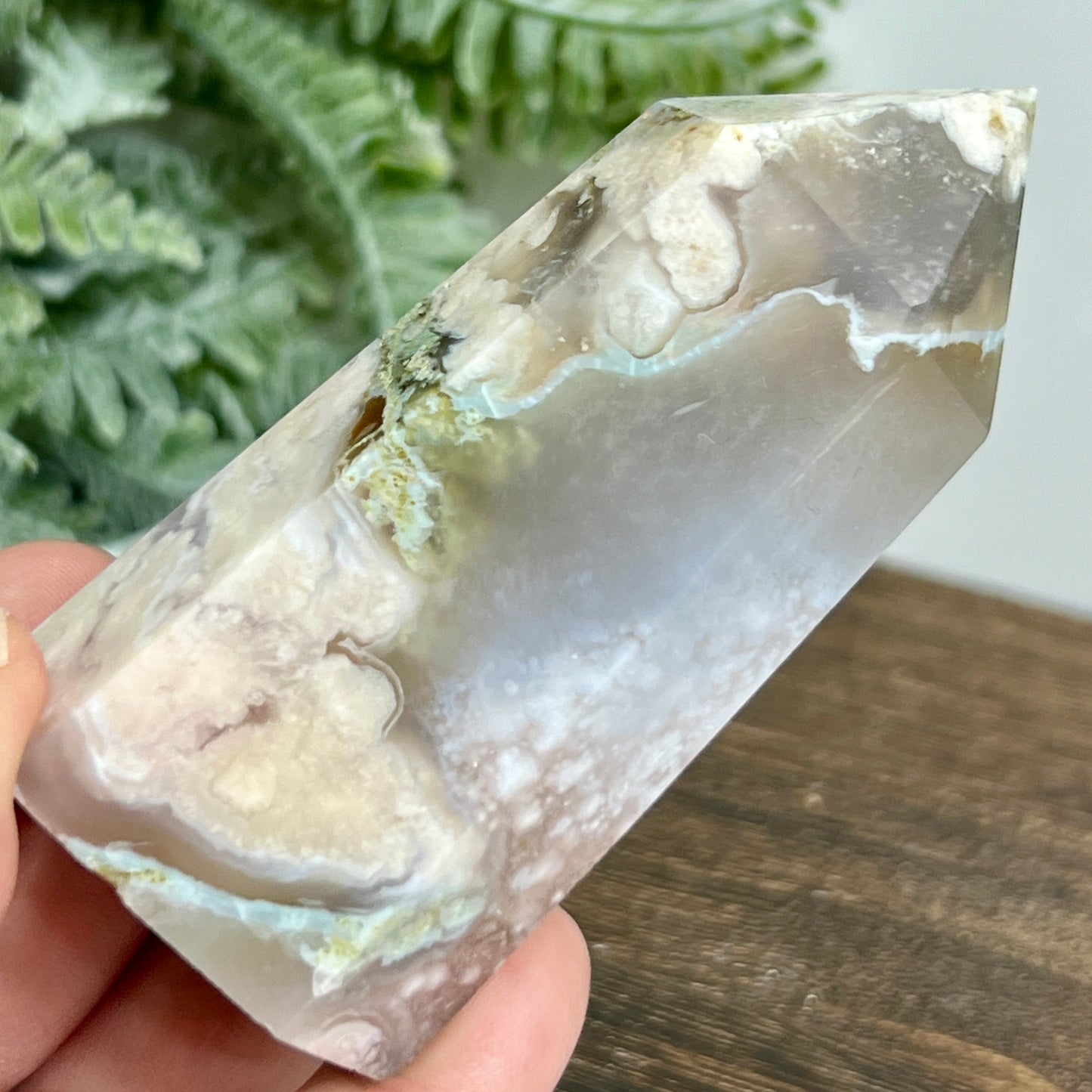 Flower Agate Tower Healing Crystal Generator 171g 82mm