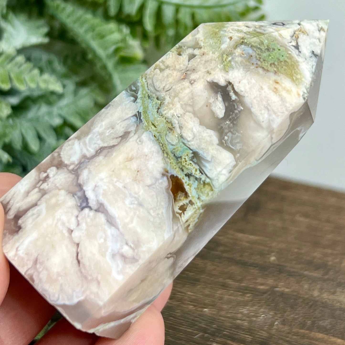 Flower Agate Tower Healing Crystal Generator 171g 82mm