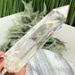 Black Tourmaline in Clear Quartz Top Quality Tower Crystal Generator 156g 120mm