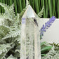 Black Tourmaline in Clear Quartz Top Quality Tower Crystal Generator 156g 120mm