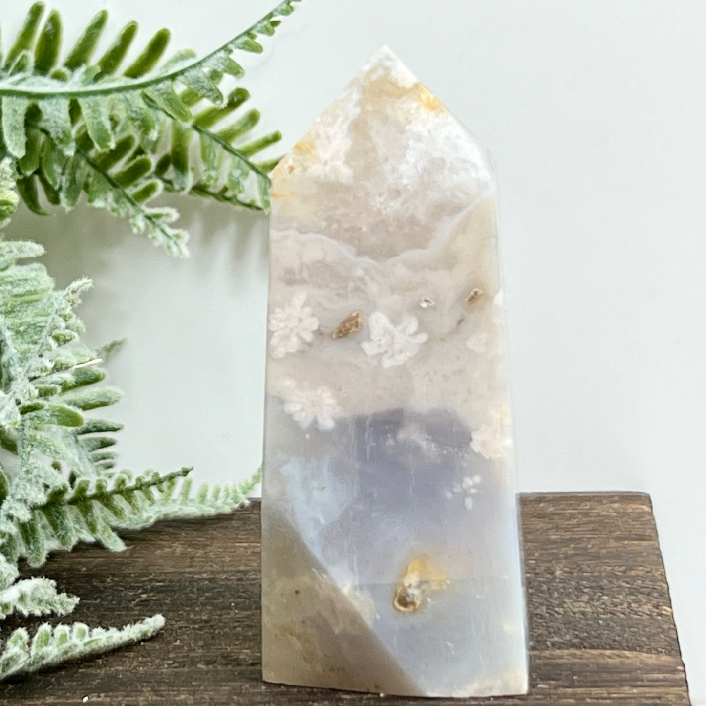 Flower Agate Tower Healing Crystal Generator 77g 77mm
