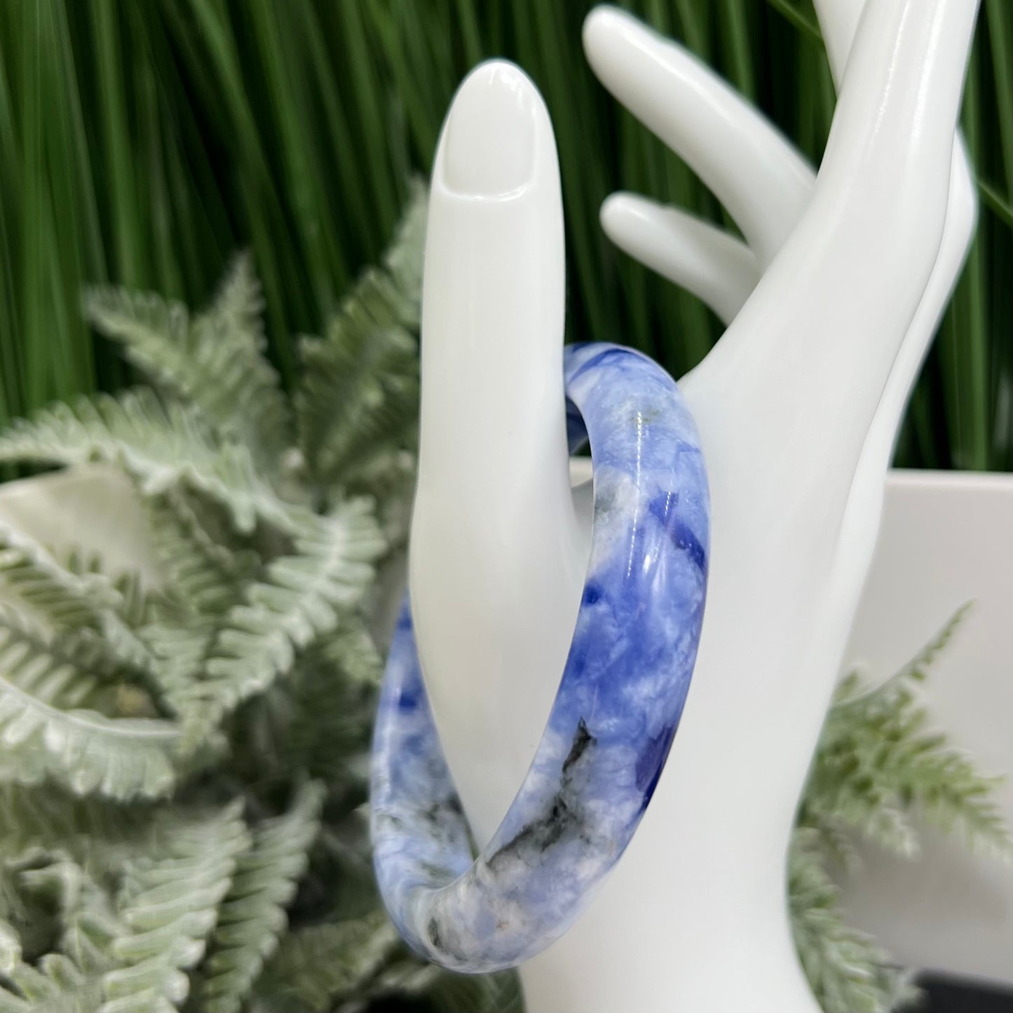 Blue Sodalite Bangle Gemstone Jewellery Crystal 61mm Diameter
