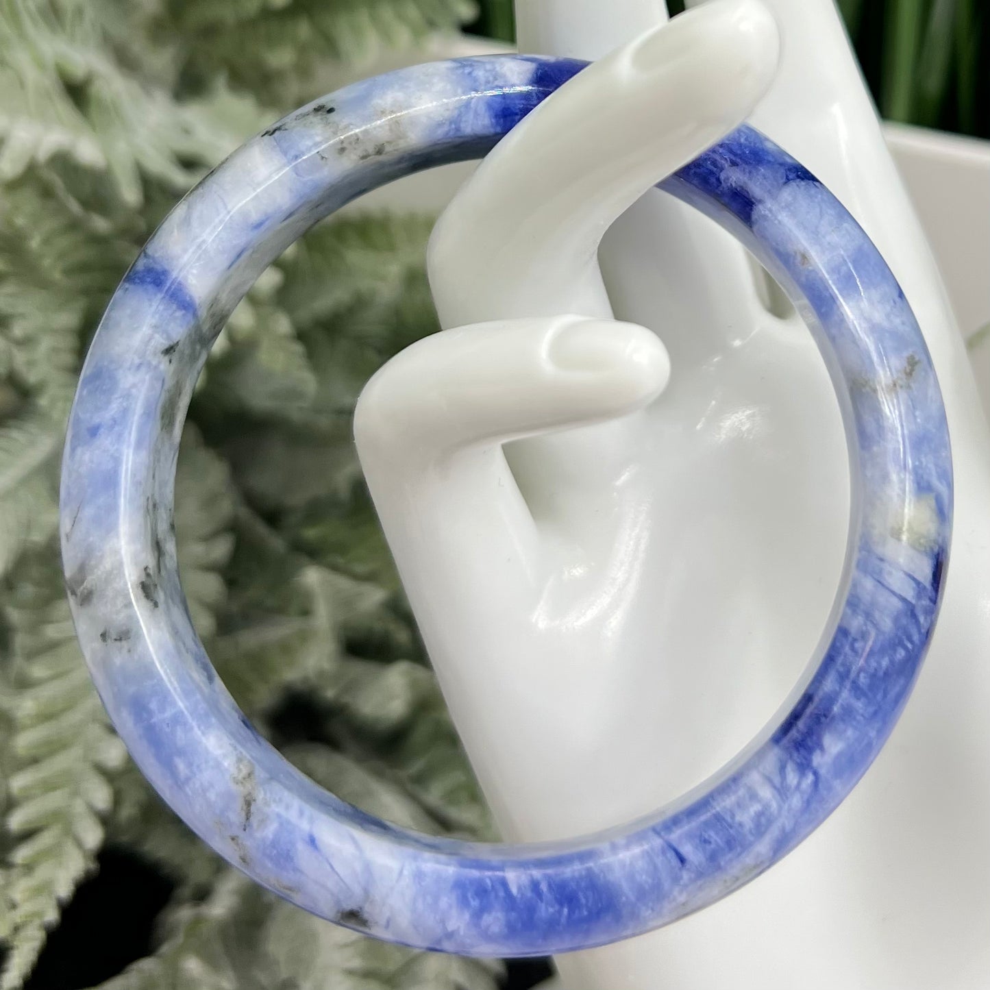 Blue Sodalite Bangle Gemstone Jewellery Crystal 61mm Diameter
