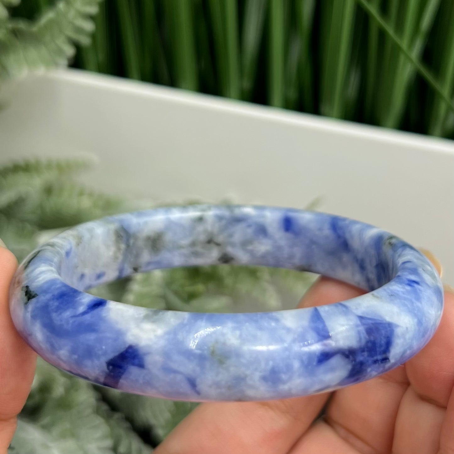 Blue Sodalite Bangle Gemstone Jewellery Crystal 61mm Diameter