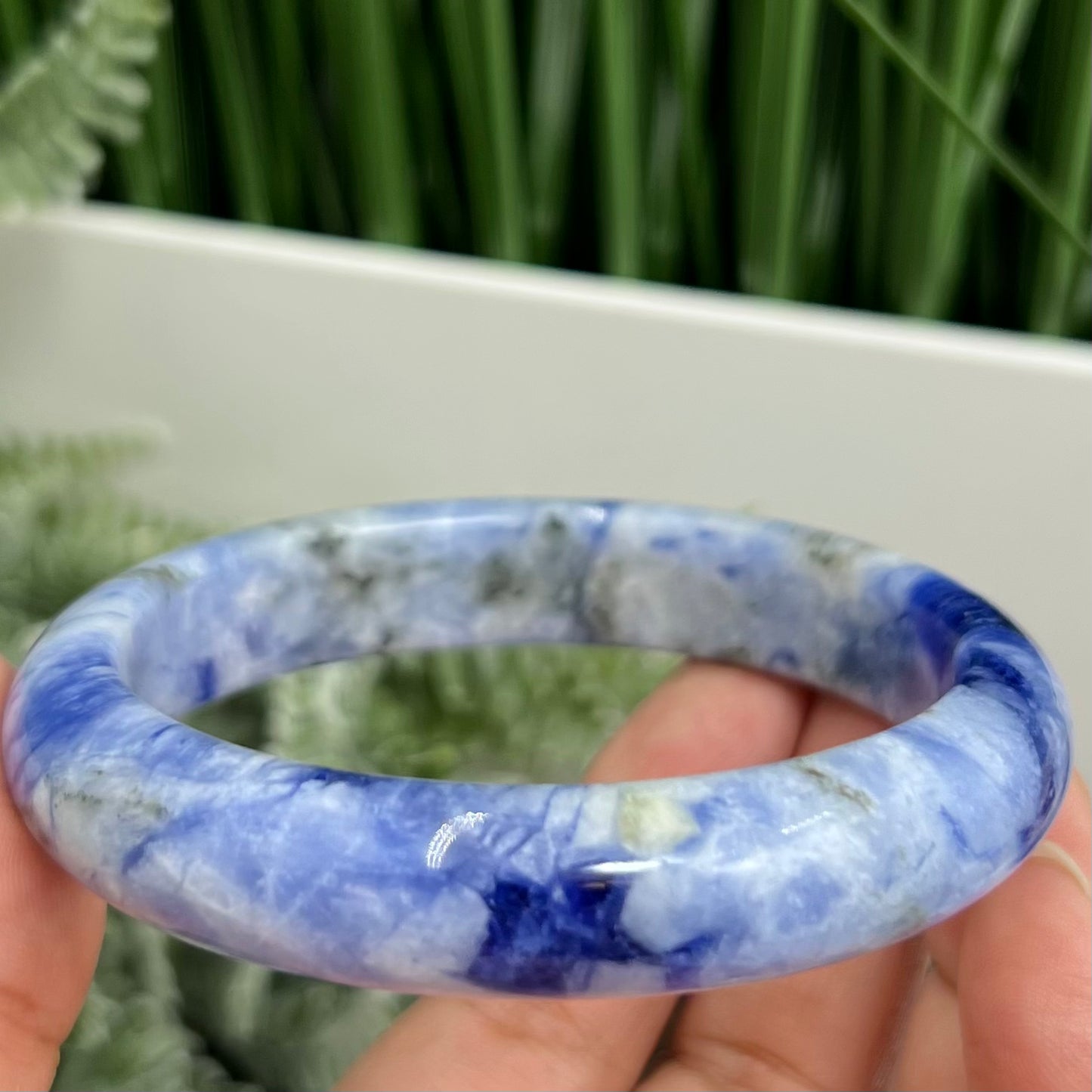 Blue Sodalite Bangle Gemstone Jewellery Crystal 61mm Diameter