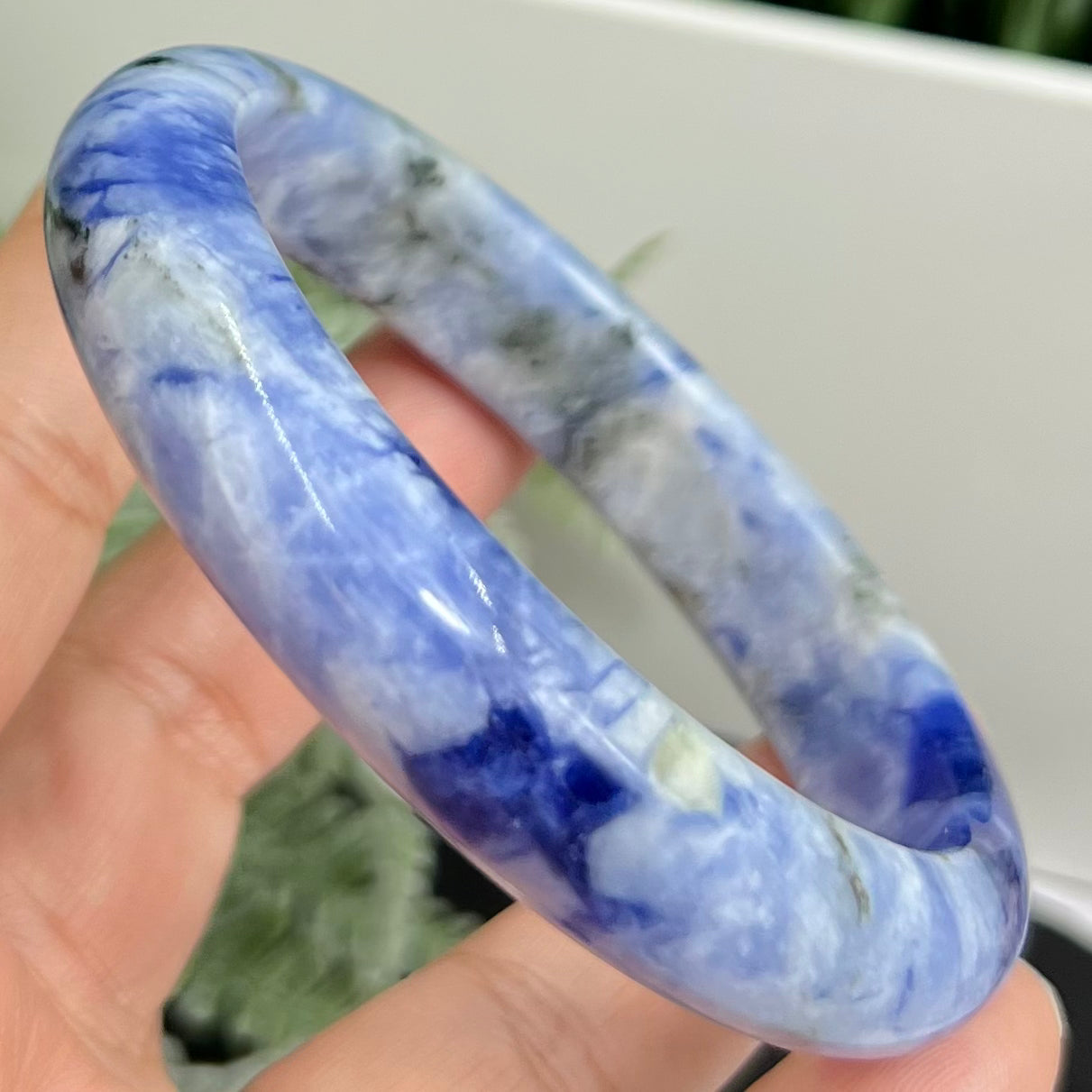 Blue Sodalite Bangle Gemstone Jewellery Crystal 61mm Diameter