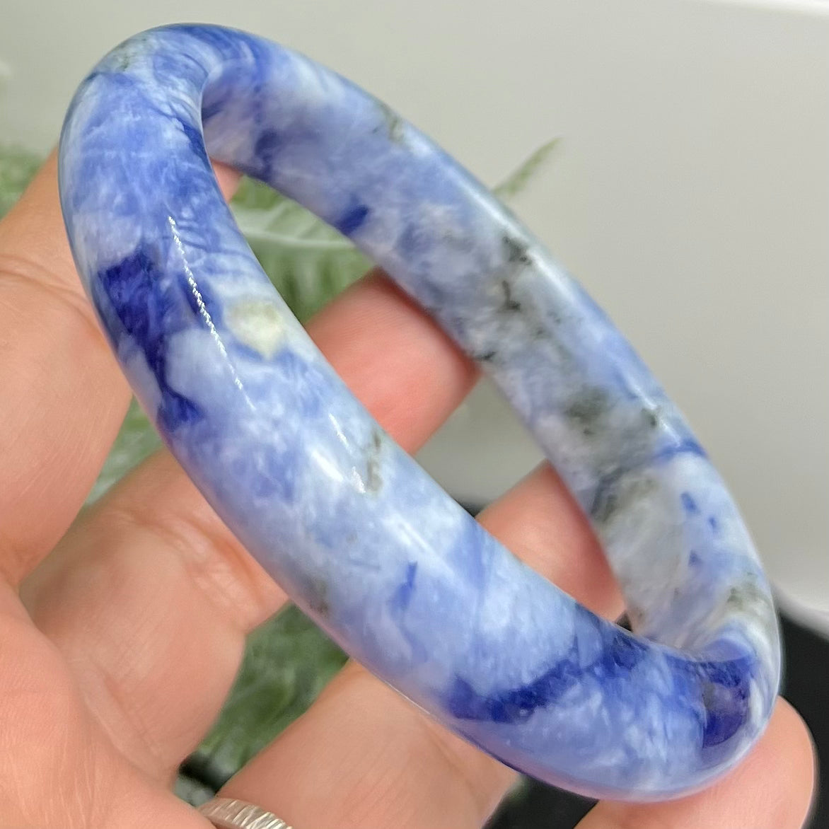 Blue Sodalite Bangle Gemstone Jewellery Crystal 61mm Diameter