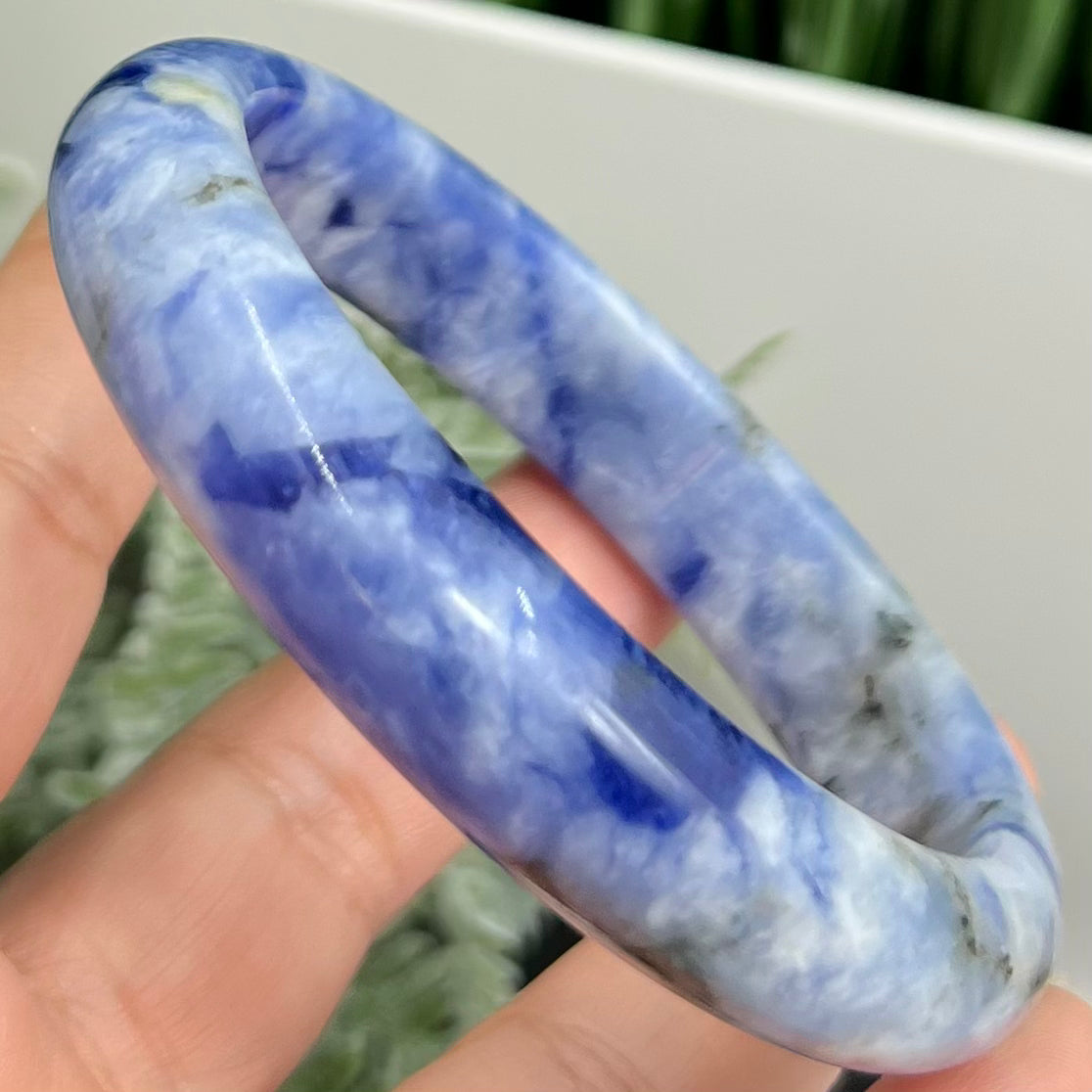 Blue Sodalite Bangle Gemstone Jewellery Crystal 61mm Diameter