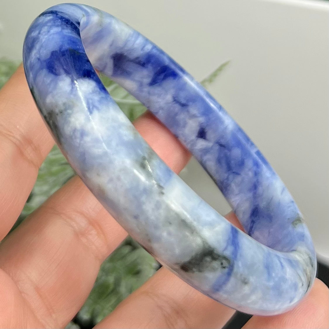 Blue Sodalite Bangle Gemstone Jewellery Crystal 61mm Diameter
