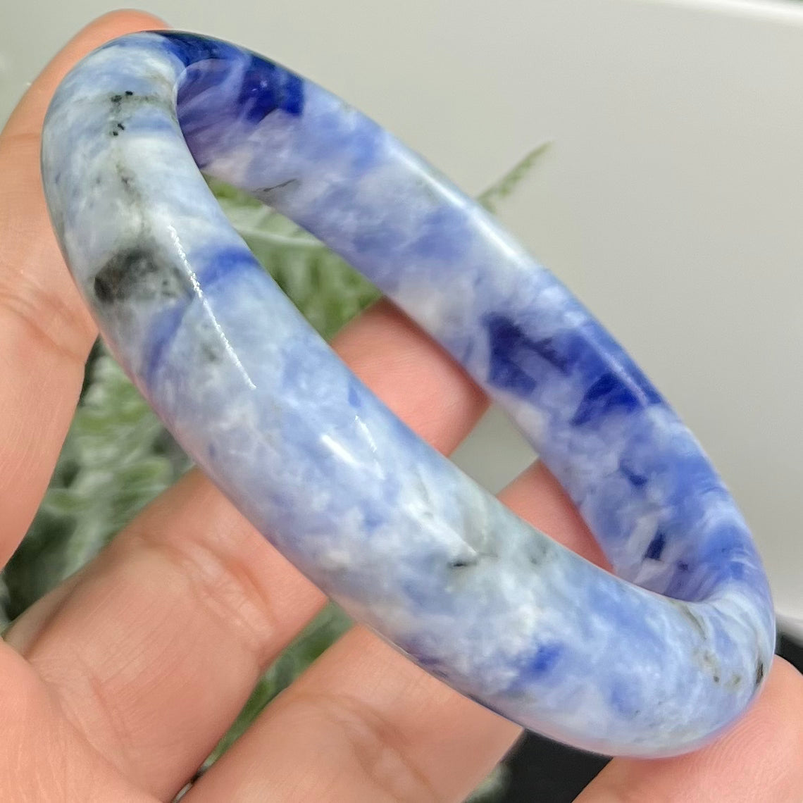 Blue Sodalite Bangle Gemstone Jewellery Crystal 61mm Diameter