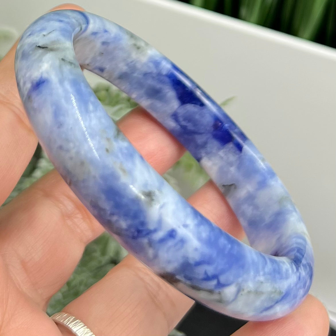 Blue Sodalite Bangle Gemstone Jewellery Crystal 61mm Diameter