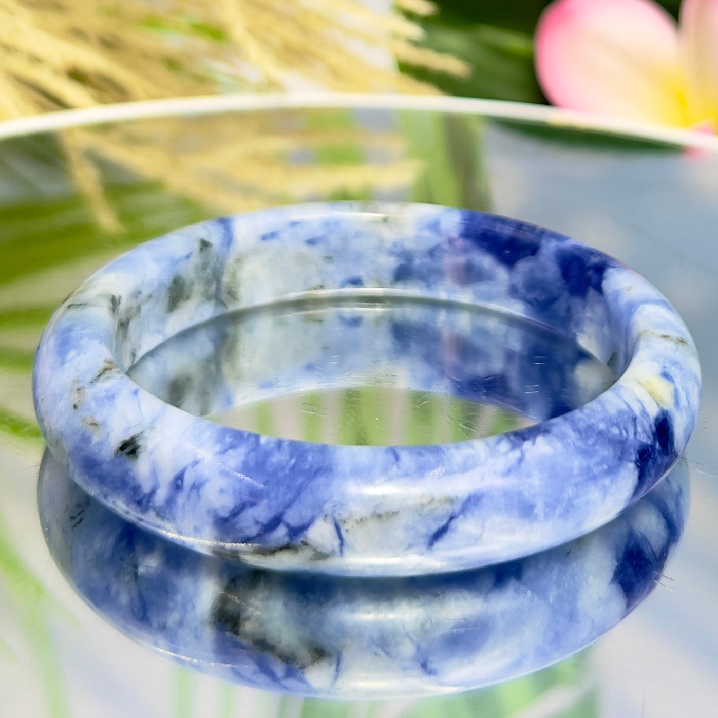 Blue Sodalite Bangle Gemstone Jewellery Crystal 61mm Diameter