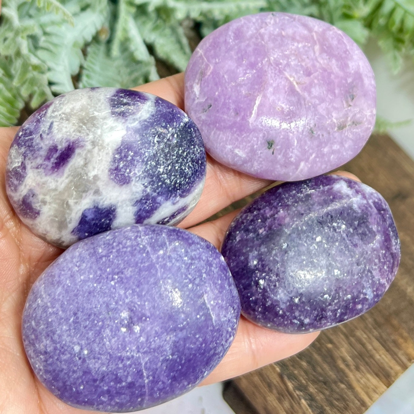 Lepidolite Purple Mica Palm Stones Meditation Crystals YOU CHOOSE