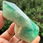Green Fluorite with Quartz Tower Natural Crystal Generator 202g 88mm