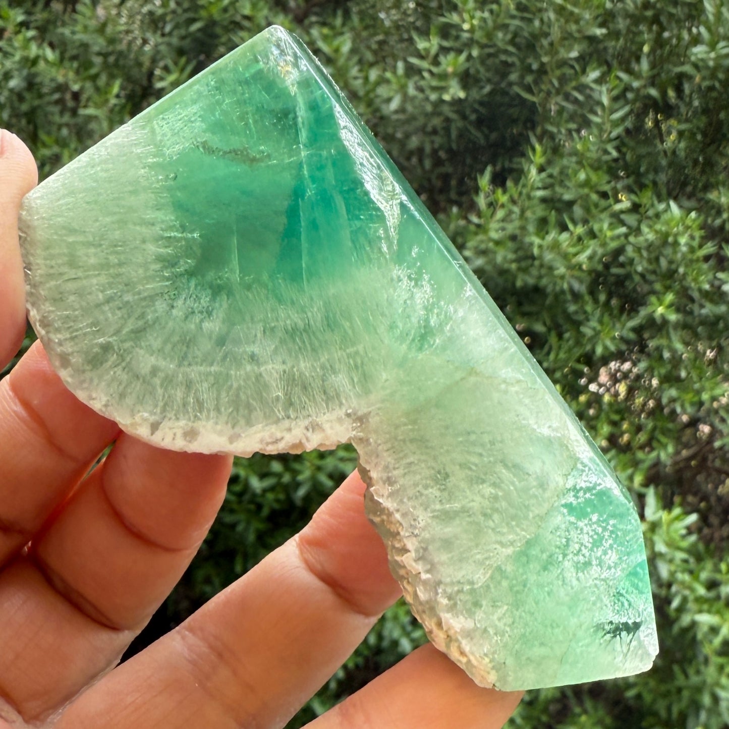 Green Fluorite with Quartz Tower Natural Crystal Generator 202g 88mm
