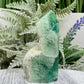 Green Fluorite with Quartz Tower Natural Crystal Generator 202g 88mm