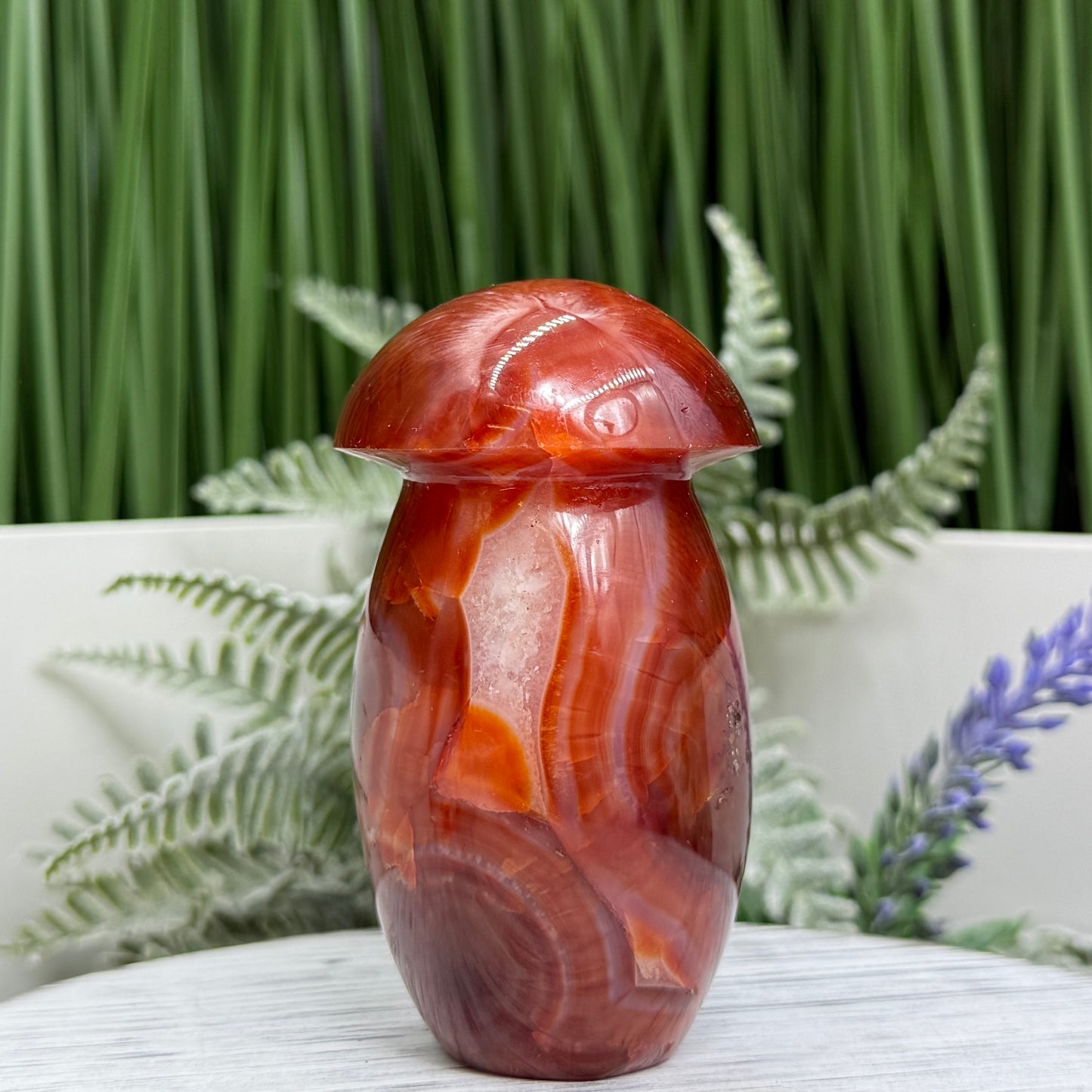 Carnelian Mushroon Healing Crystal Ornament 224g