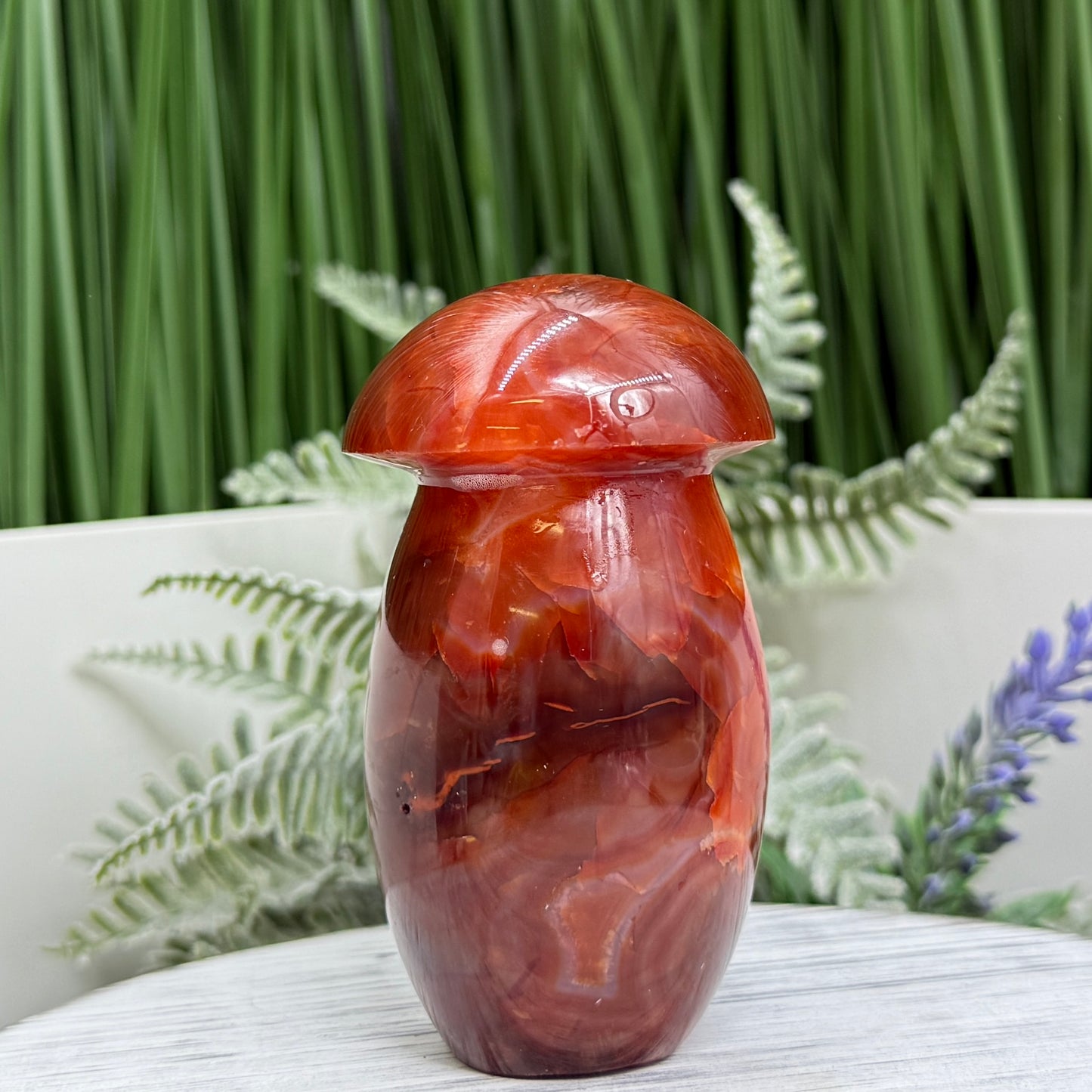 Carnelian Mushroon Healing Crystal Ornament 224g