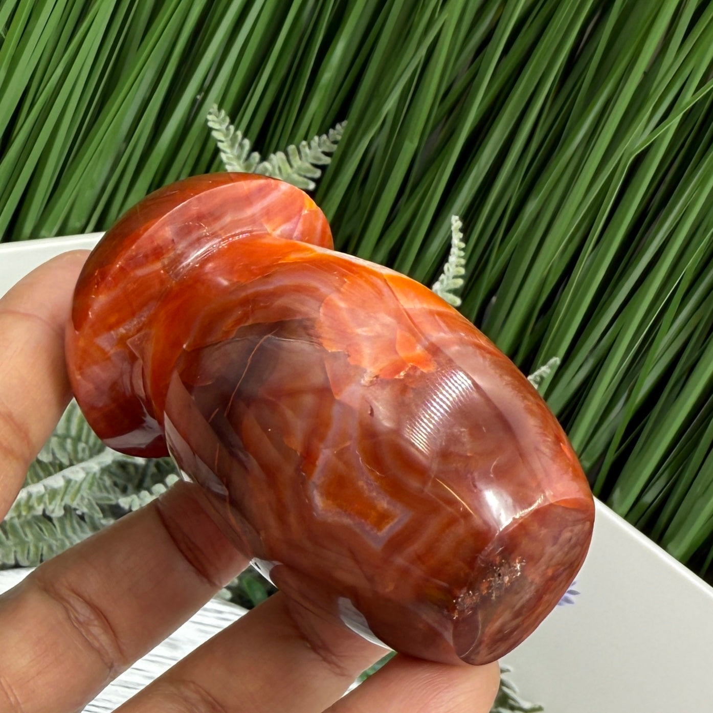 Carnelian Mushroon Healing Crystal Ornament 224g