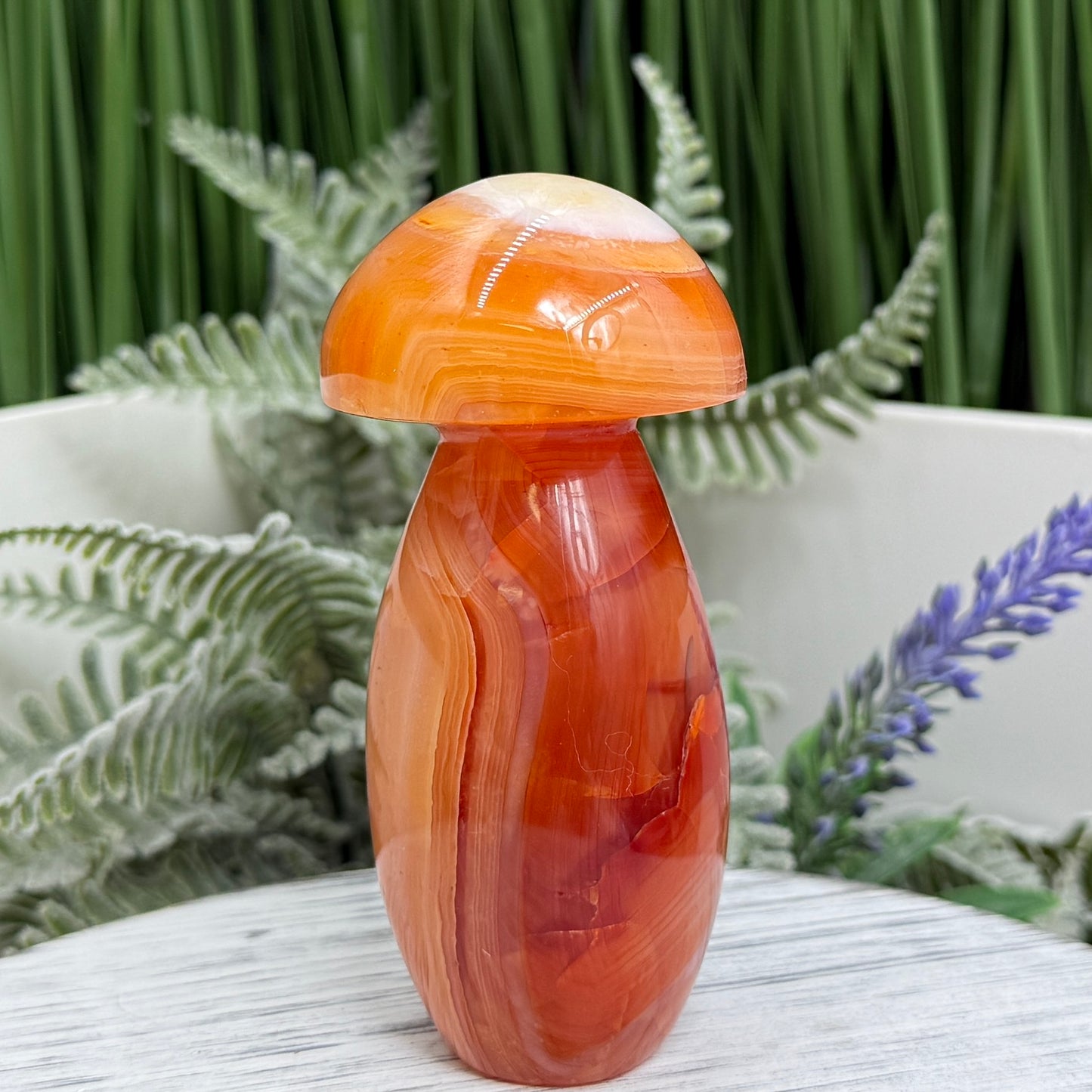 Carnelian Mushroon Healing Crystal Ornament 192g