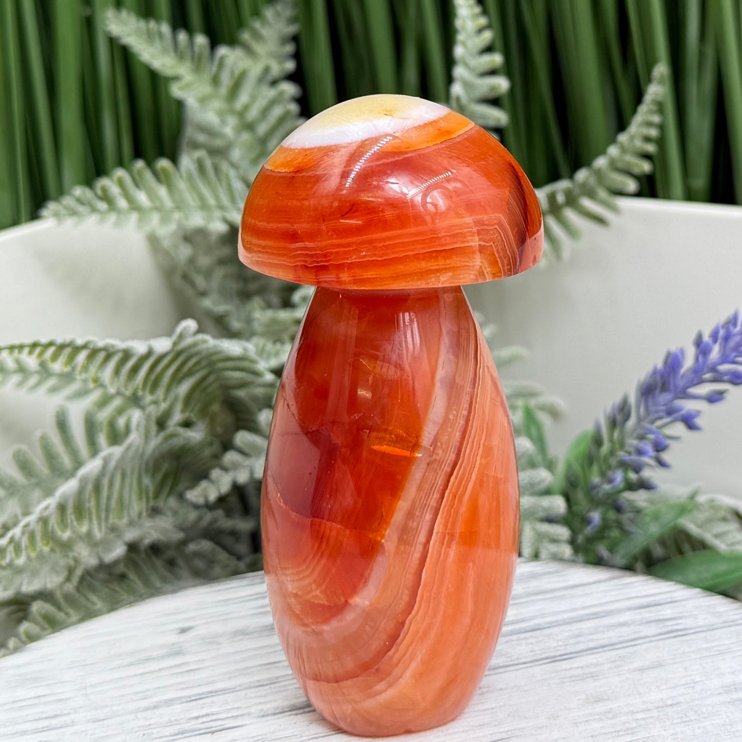 Carnelian Mushroon Healing Crystal Ornament 192g