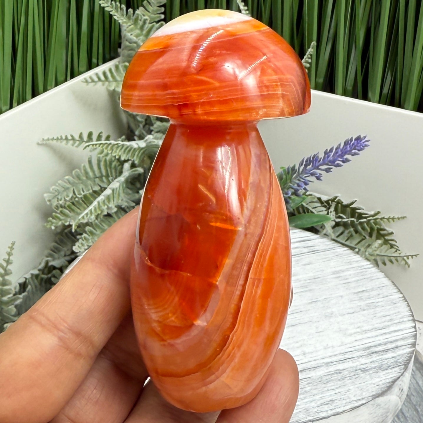Carnelian Mushroon Healing Crystal Ornament 192g