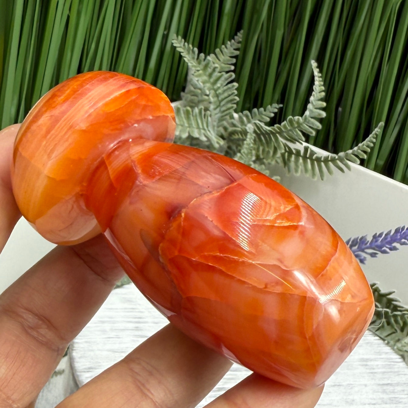 Carnelian Mushroon Healing Crystal Ornament 192g