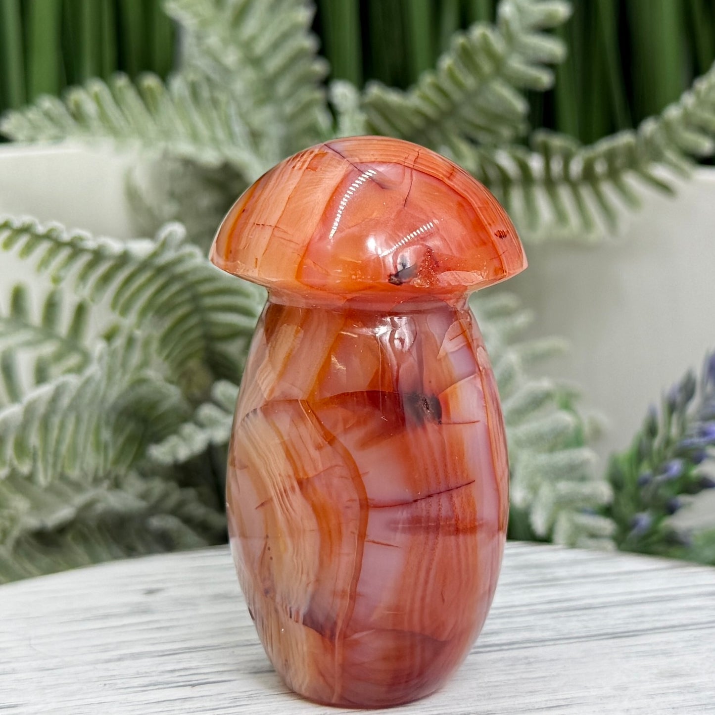 Carnelian Mushroon Healing Crystal Ornament 102g