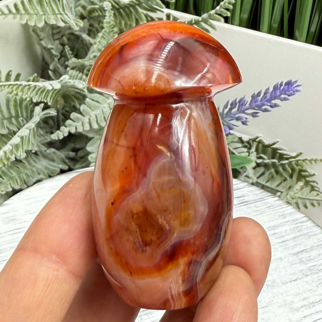Carnelian Mushroon Healing Crystal Ornament 102g