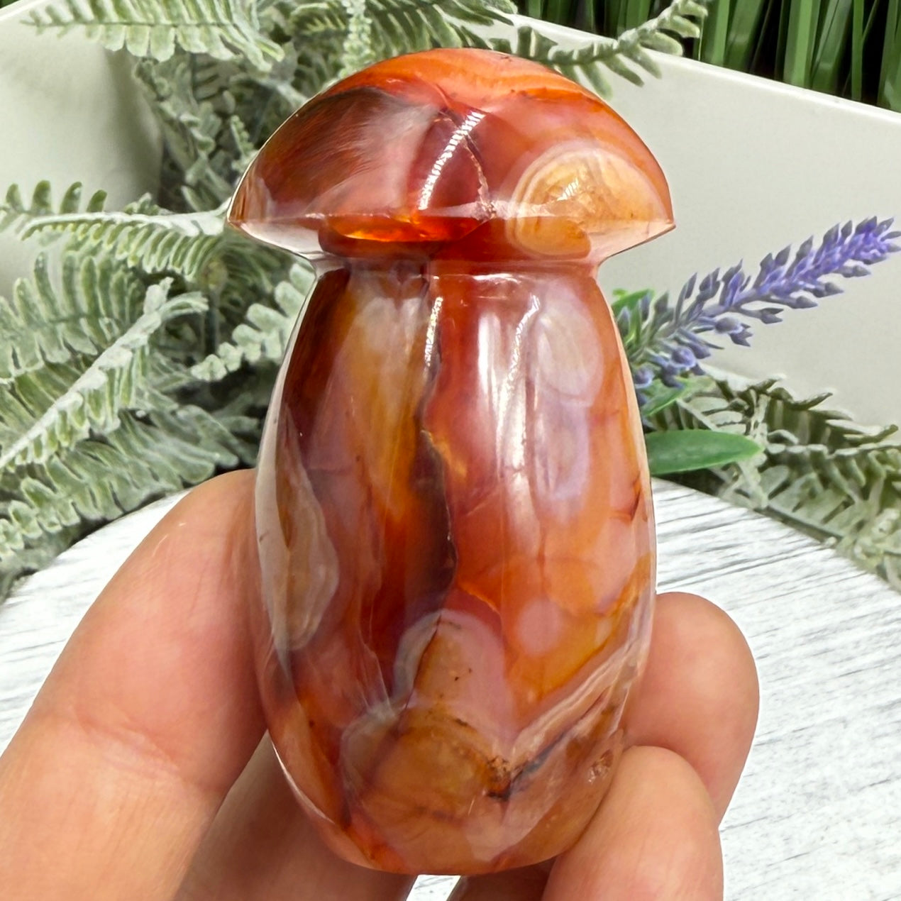 Carnelian Mushroon Healing Crystal Ornament 102g
