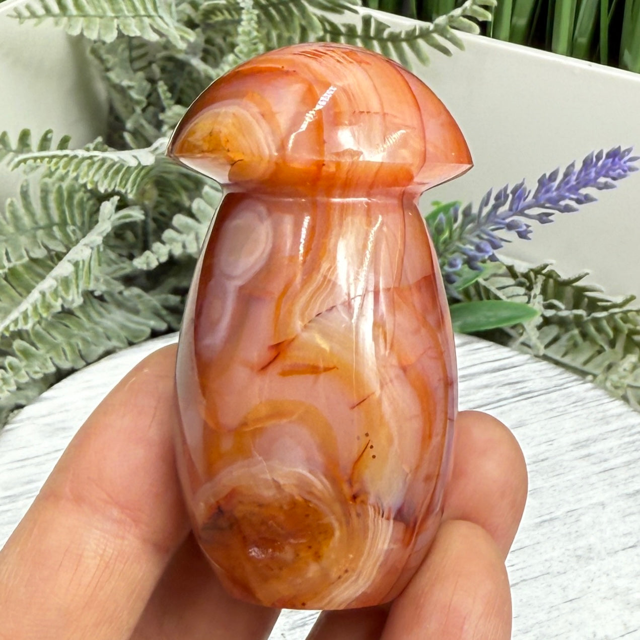 Carnelian Mushroon Healing Crystal Ornament 102g