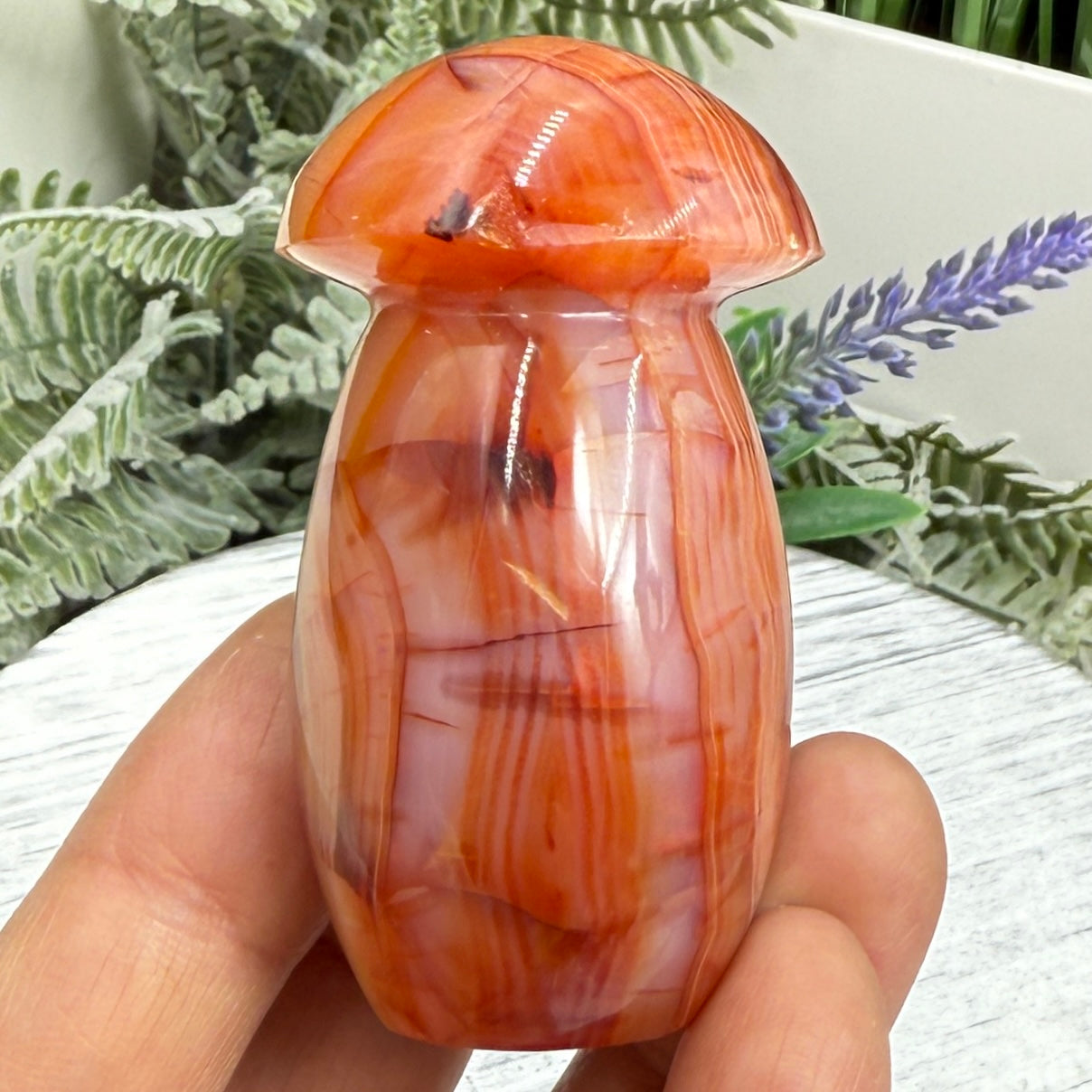 Carnelian Mushroon Healing Crystal Ornament 102g