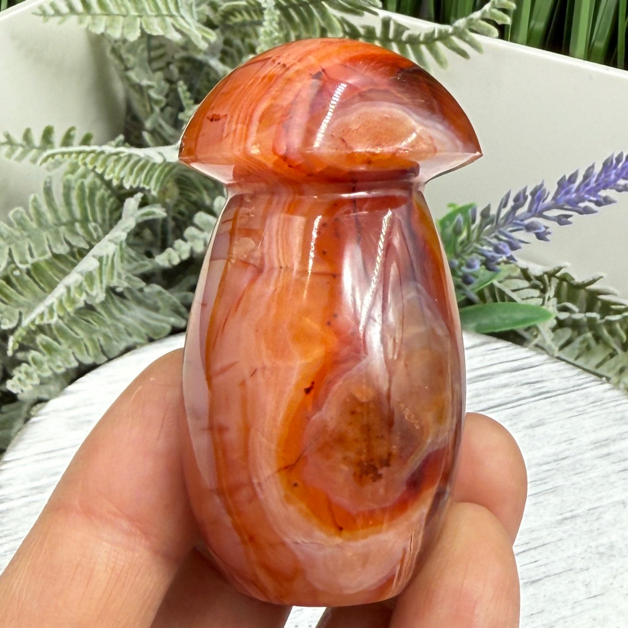 Carnelian Mushroon Healing Crystal Ornament 102g