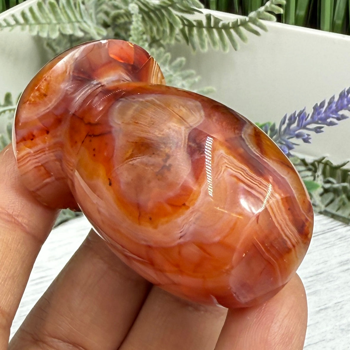 Carnelian Mushroon Healing Crystal Ornament 102g