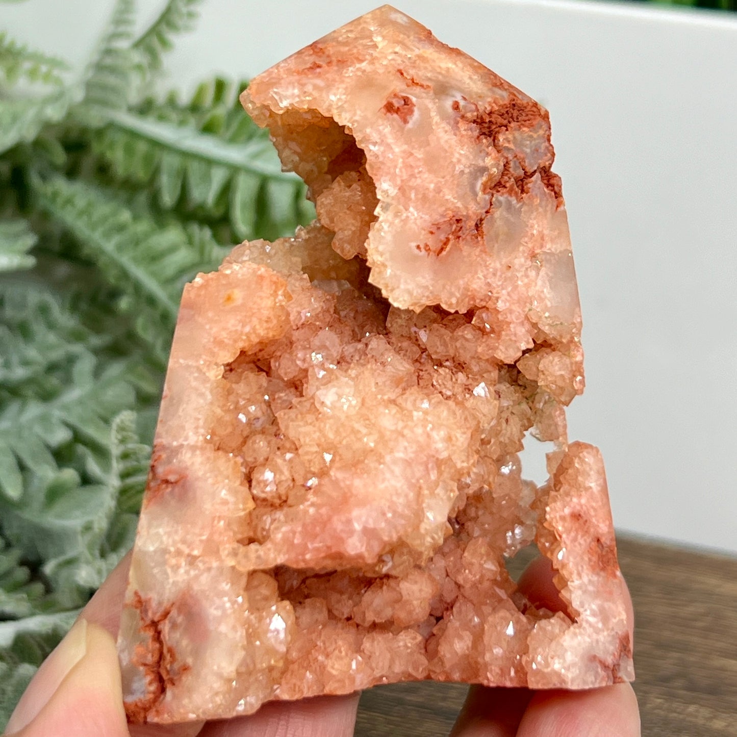 Agate Pink Tower Geode Sparkly Healing Crystal Generator 141g