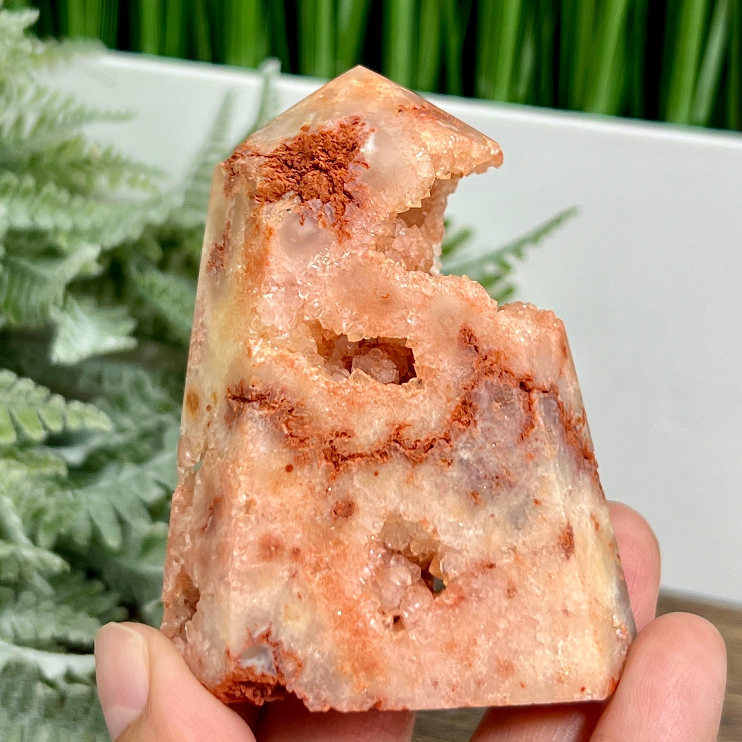 Agate Pink Tower Geode Sparkly Healing Crystal Generator 141g