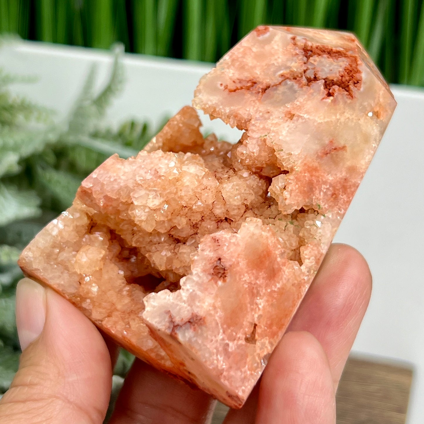 Agate Pink Tower Geode Sparkly Healing Crystal Generator 141g