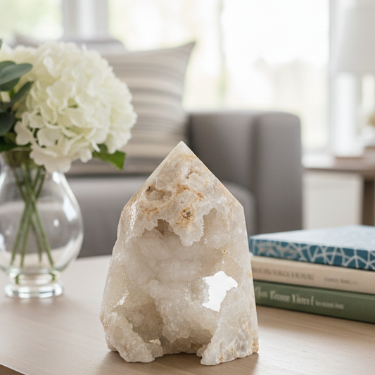 Agate Tower Geode Sparkly Healing Crystal Generator 341g