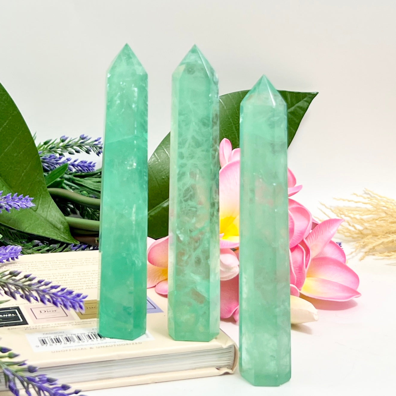Green Fluorite Points Towers Translucent Crystal Generators YOU CHOOSE