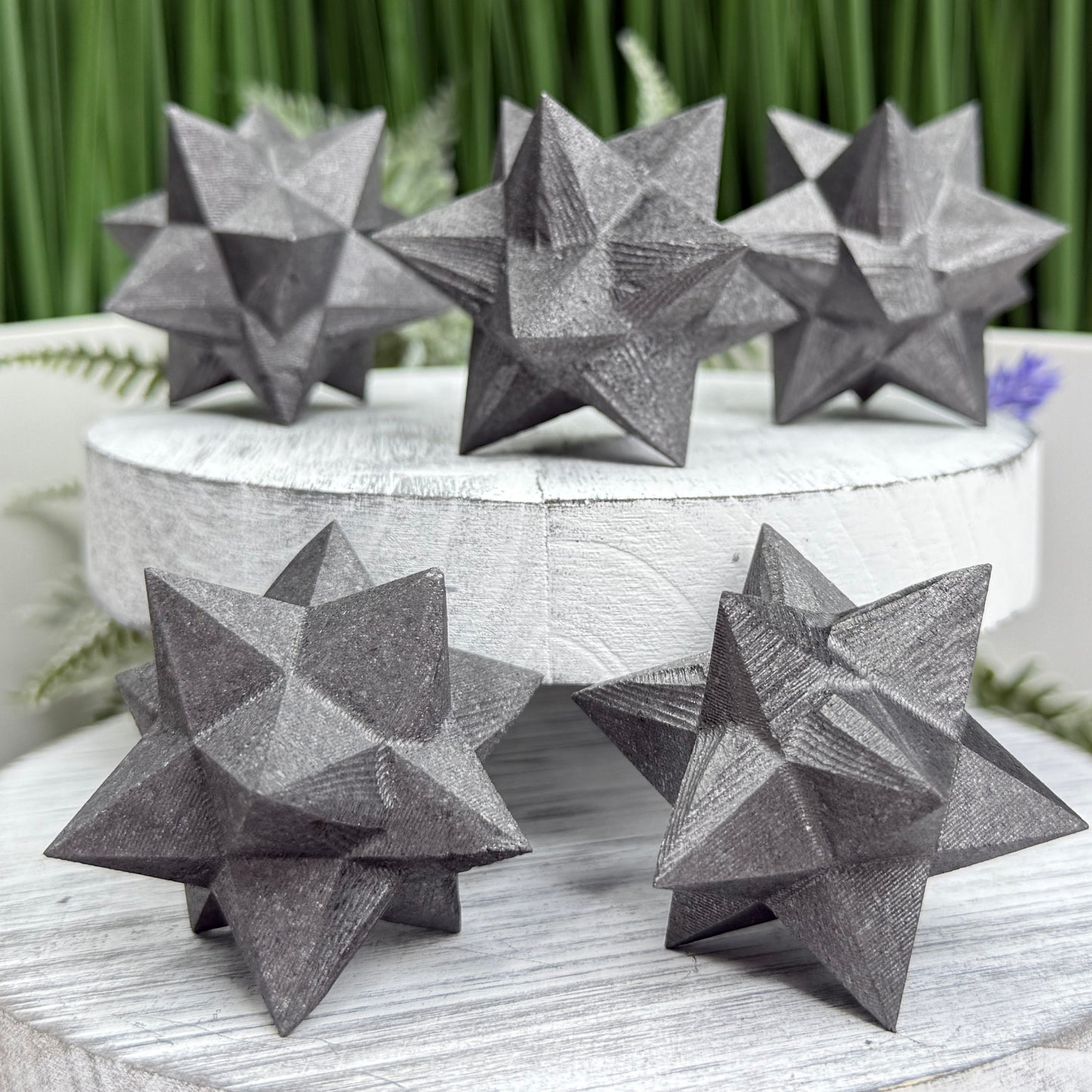 Shungite Merkabah EMF Protection Crystal Carving