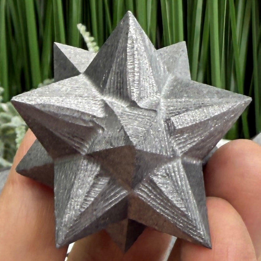 Shungite Merkabah EMF Protection Crystal Carving