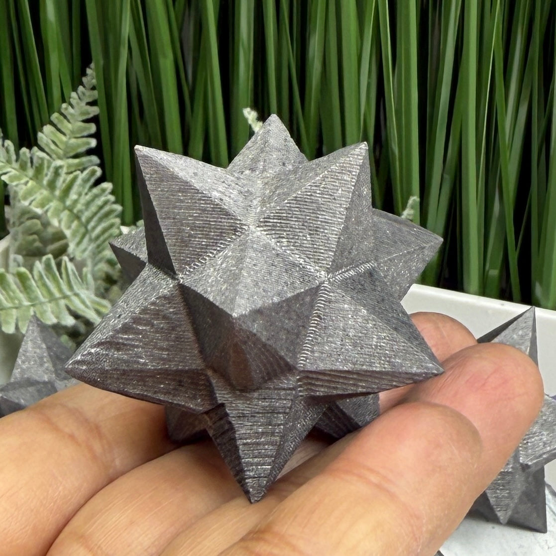 Shungite Merkabah EMF Protection Crystal Carving