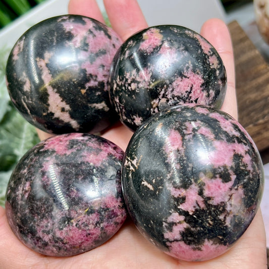 Rhodonite Palm Stones Worry Reiki Meditation Crystals YOU CHOOSE