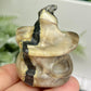 Volcanic Agate Halloween Pumpkin Witches Hat UV Reactive Crystal 64g