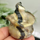 Volcanic Agate Halloween Pumpkin Witches Hat UV Reactive Crystal 64g
