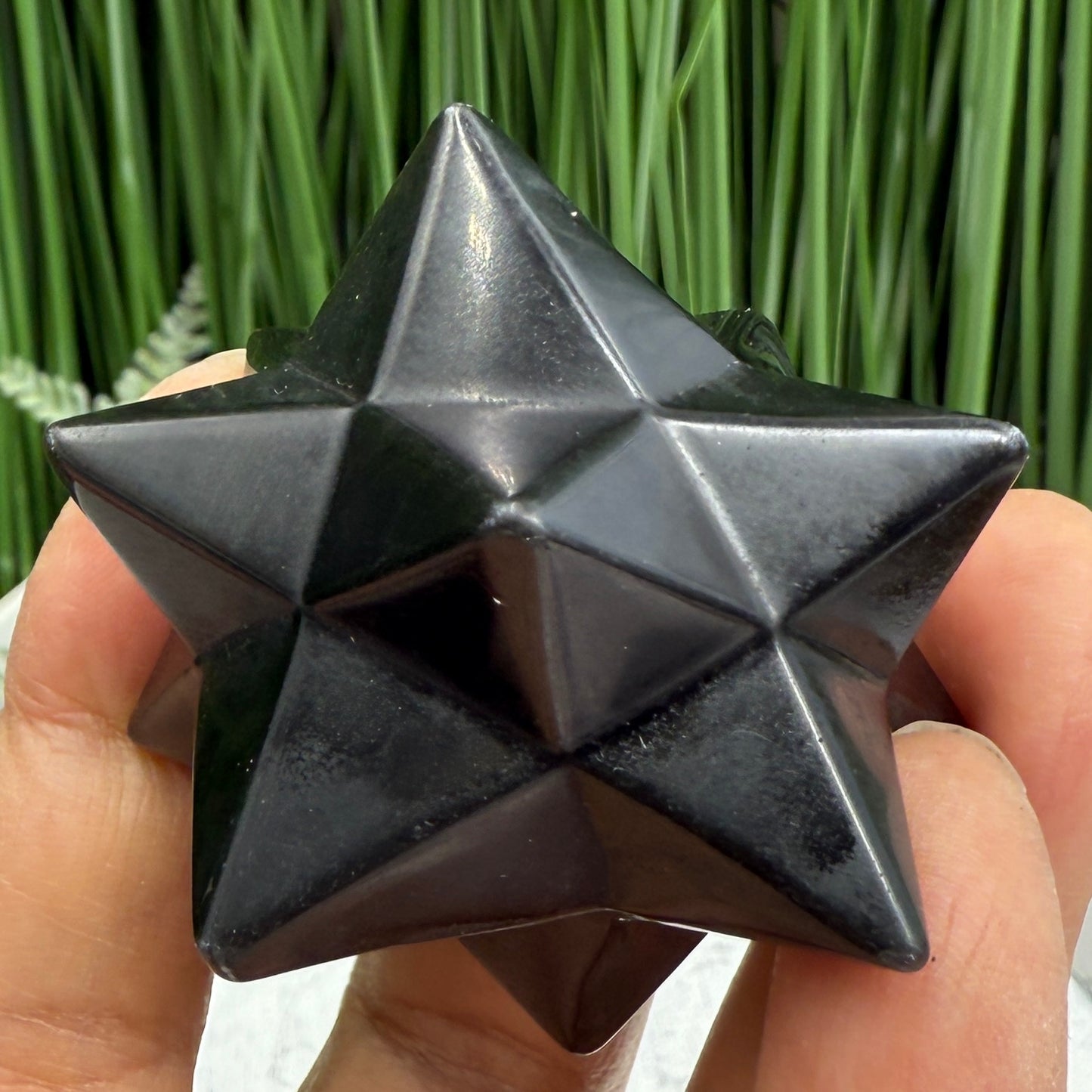 Golden Black Obsidian Merkabah Crystal Carving 71g