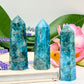 Blue Apatite Points Towers Crystal Generator YOU CHOOSE